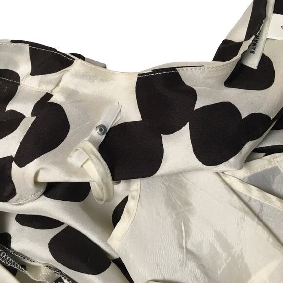 Banana‎ Republic Wrap Dress 100% Silk White Brown Polka Dot Cap Sleeve Women's 0 - Picture 14 of 16